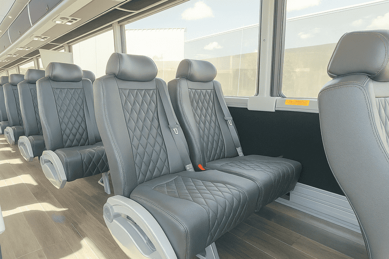 interior of St George Minibus Company charter bus