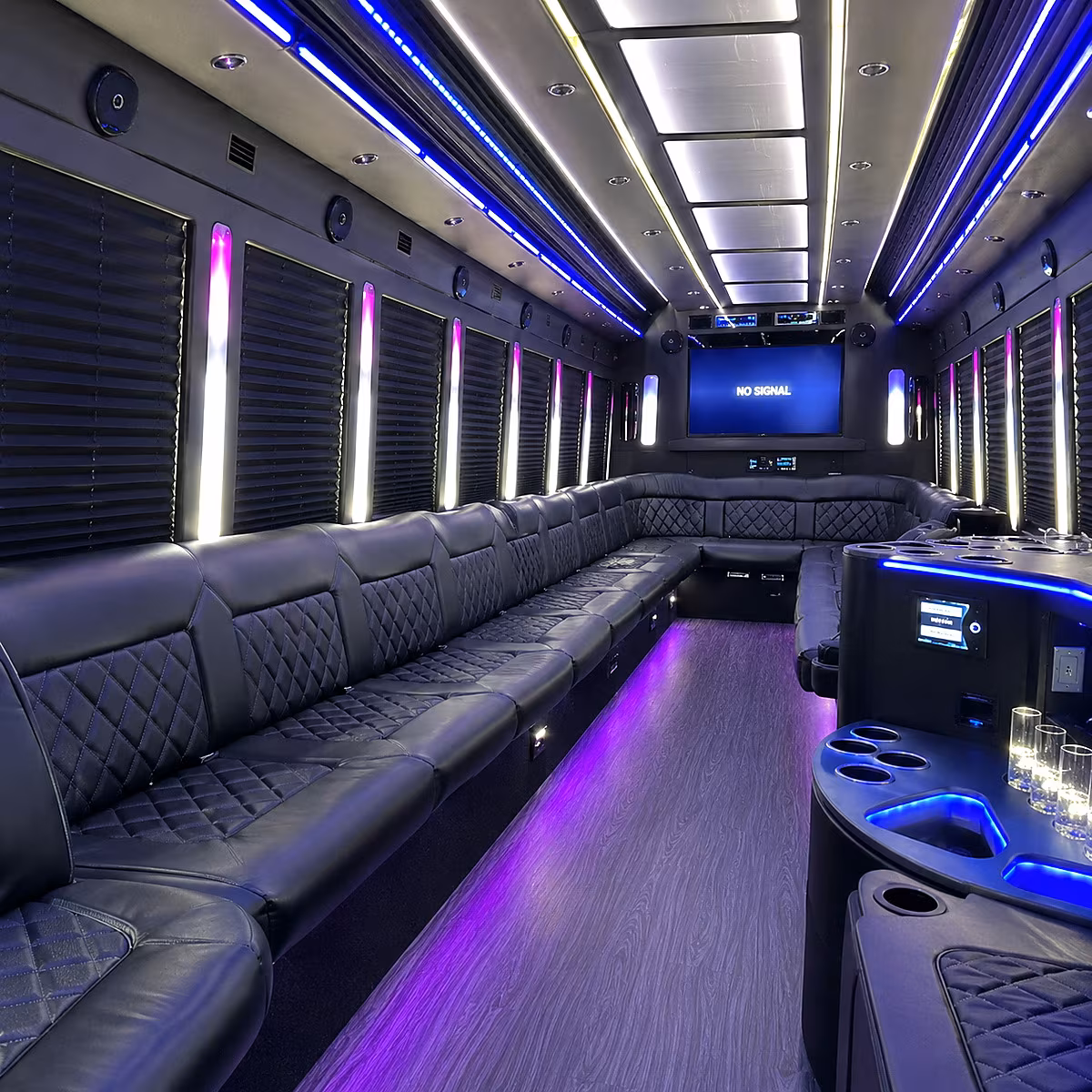 st george 30 passenger party bus inside