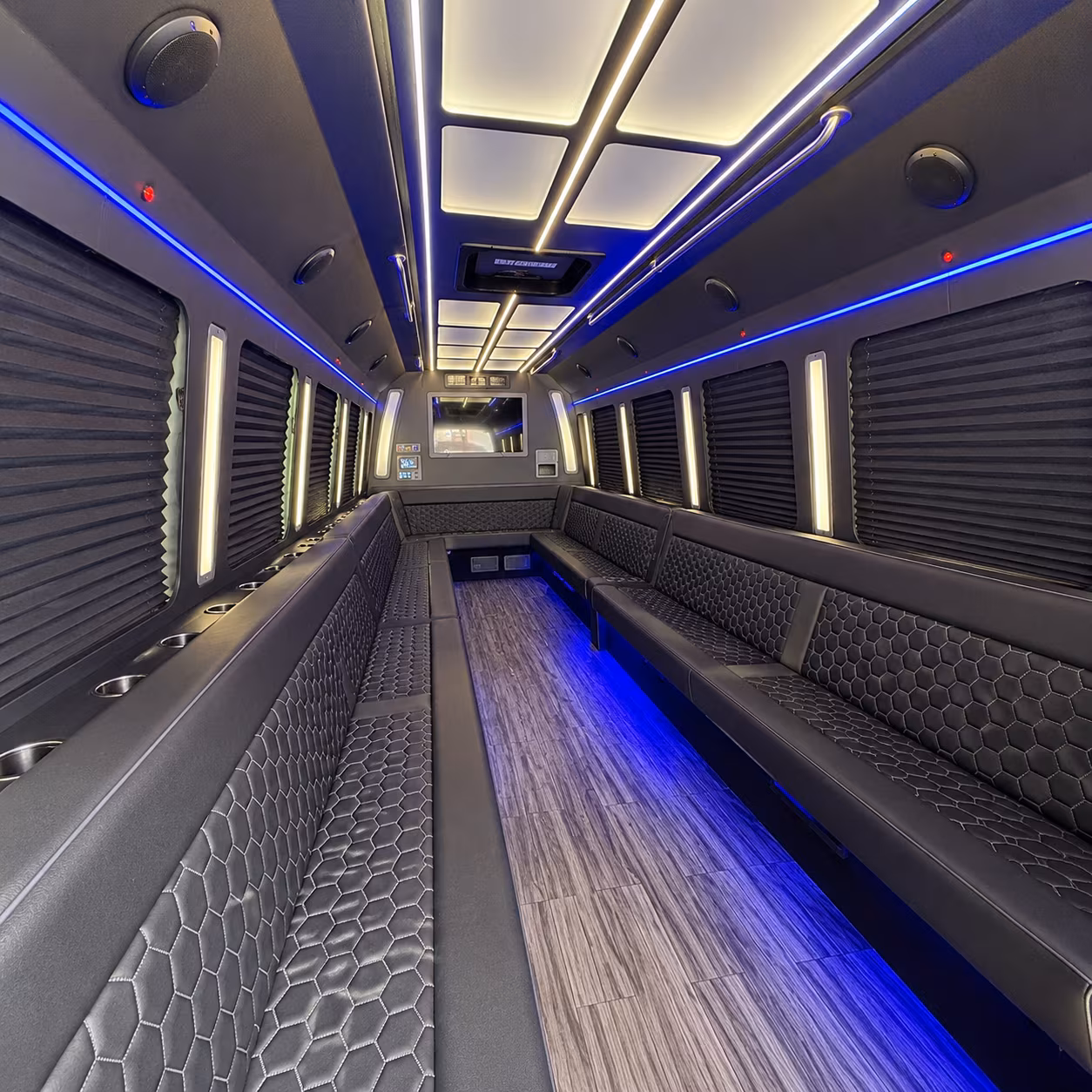st george 30 passenger party bus interior