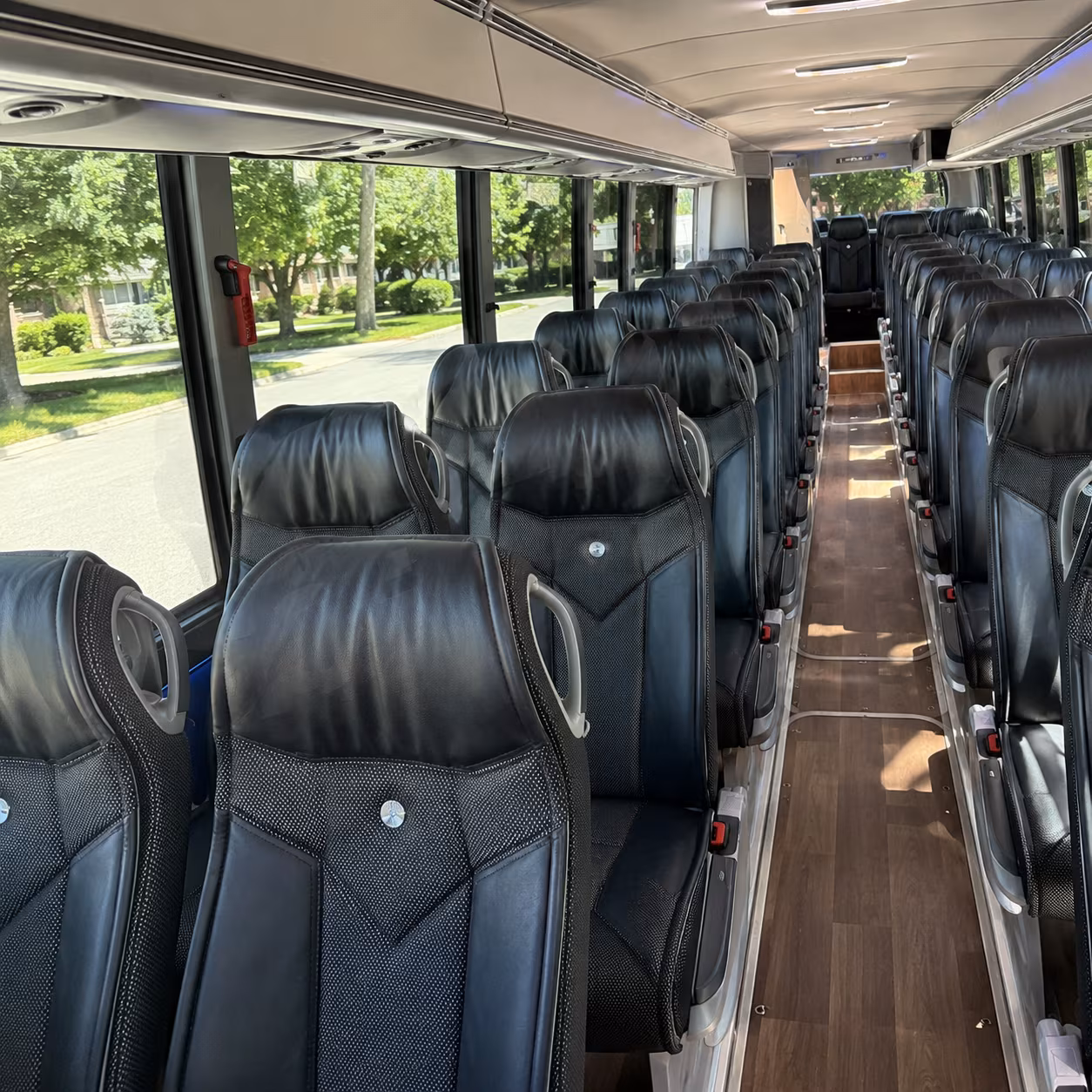 st george 40 passenger charter bus inside