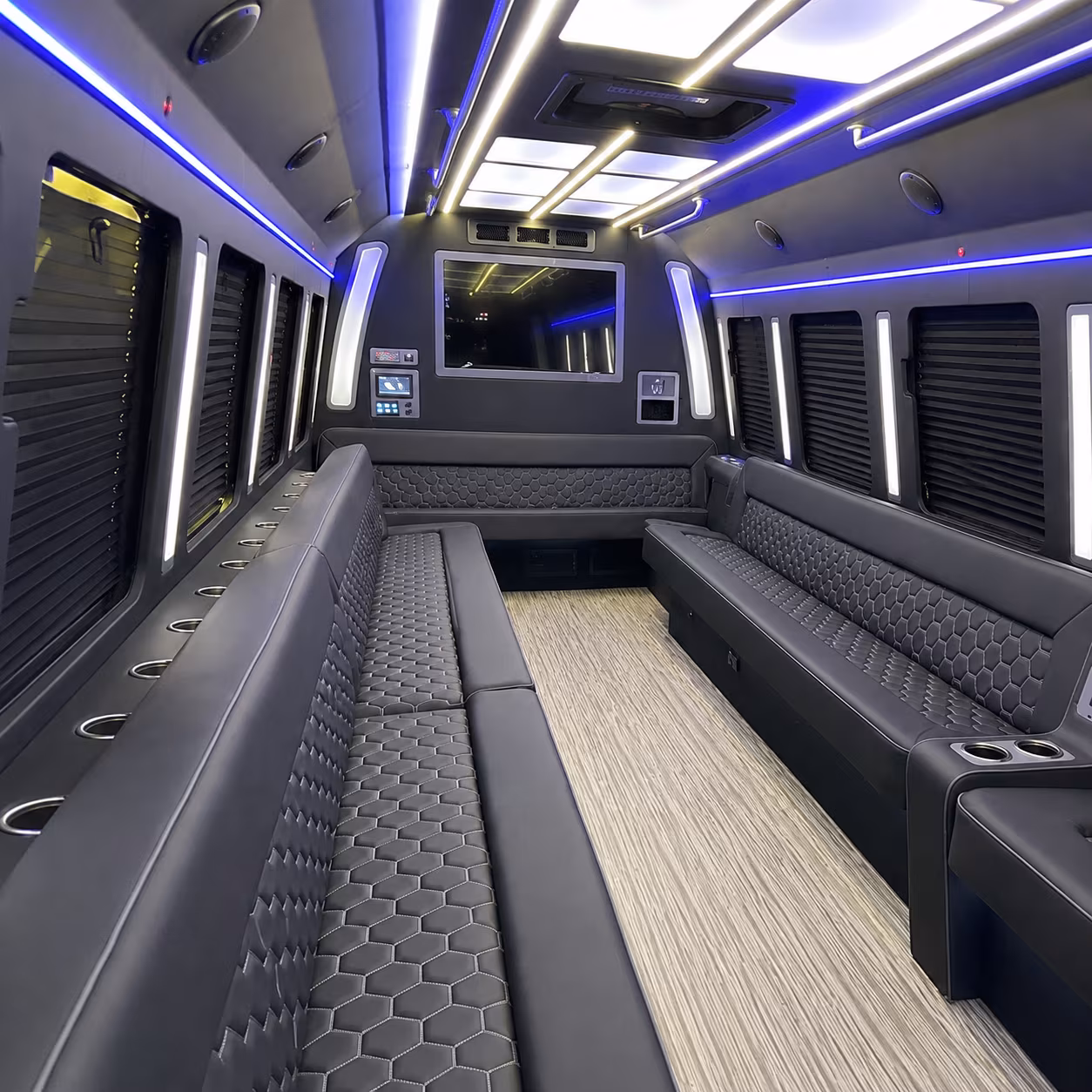st george 40 passenger party bus inside