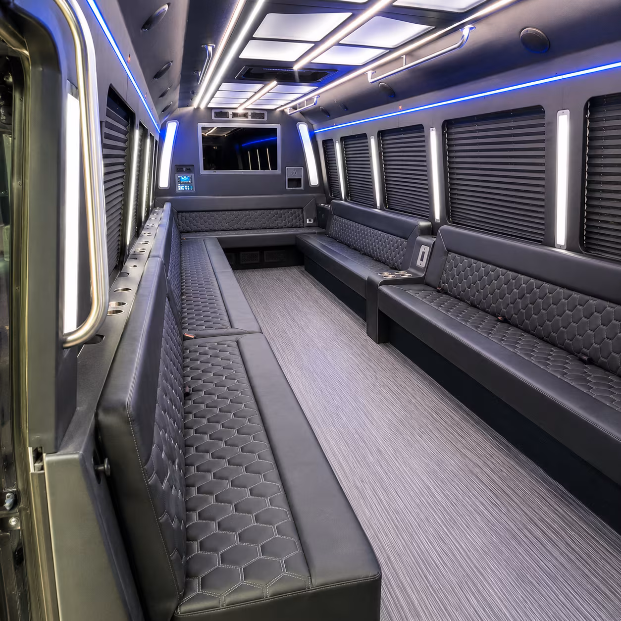 st george 40 passenger party bus interior