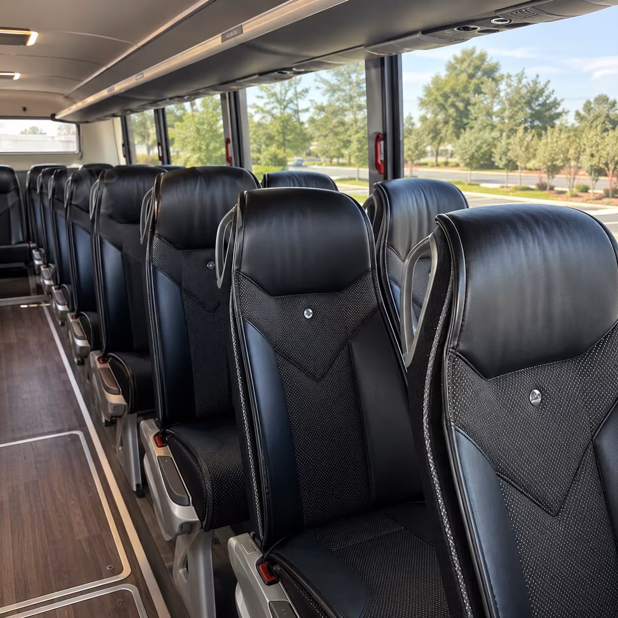 st george 45 passenger charter bus interior