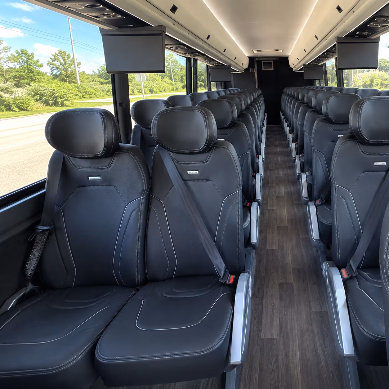 st george 47 passenger charter bus inside