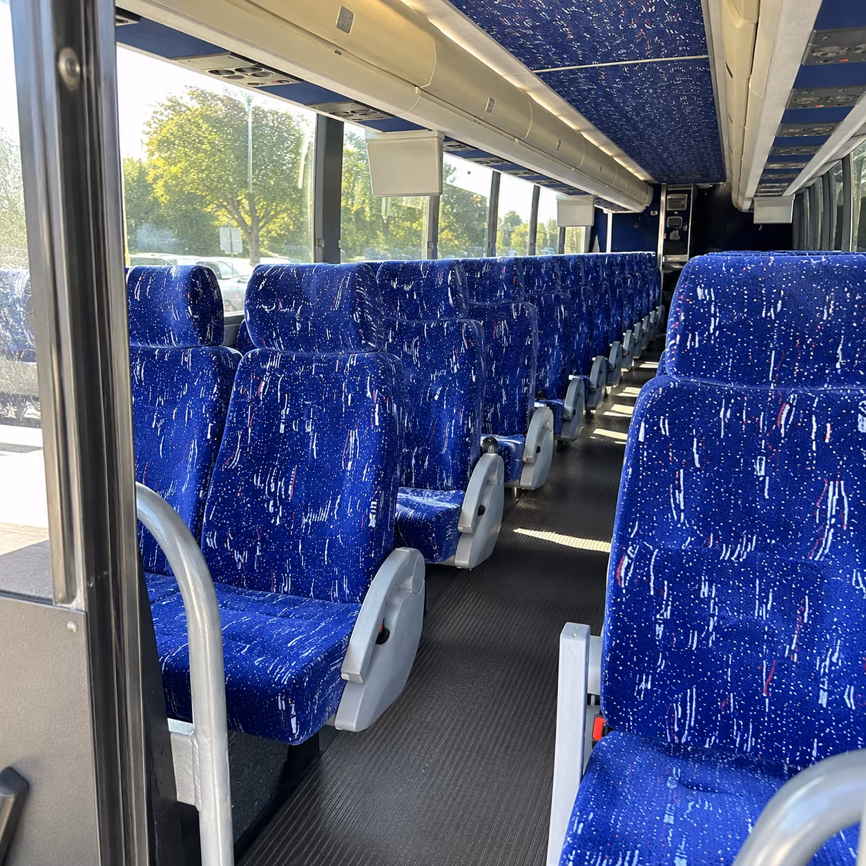 st george 50 passenger charter bus inside